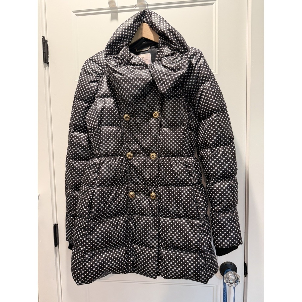 Juicy Couture Geo Print Puffer Coat Black/White Medium NICE!